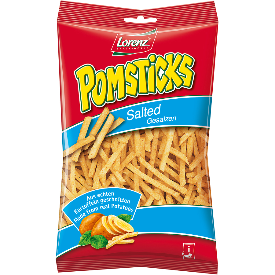 Khoai tây chiên Pomsticks vị muối hiệu Lorenz 20X100g