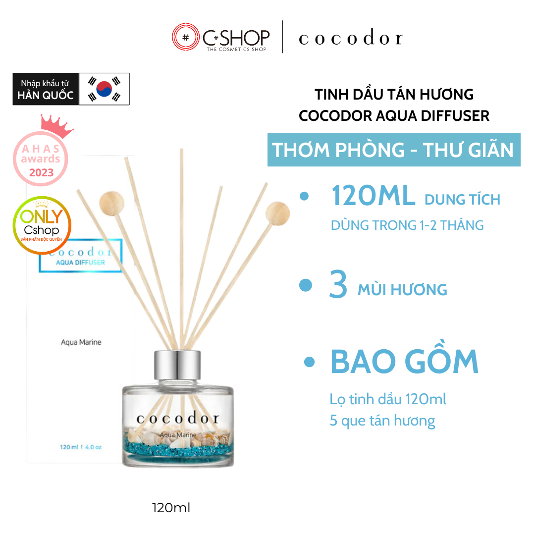 Lọ tán hương làm thơm và khử mùi không gian phòng COCODOR Aqua Diffuser 120ml