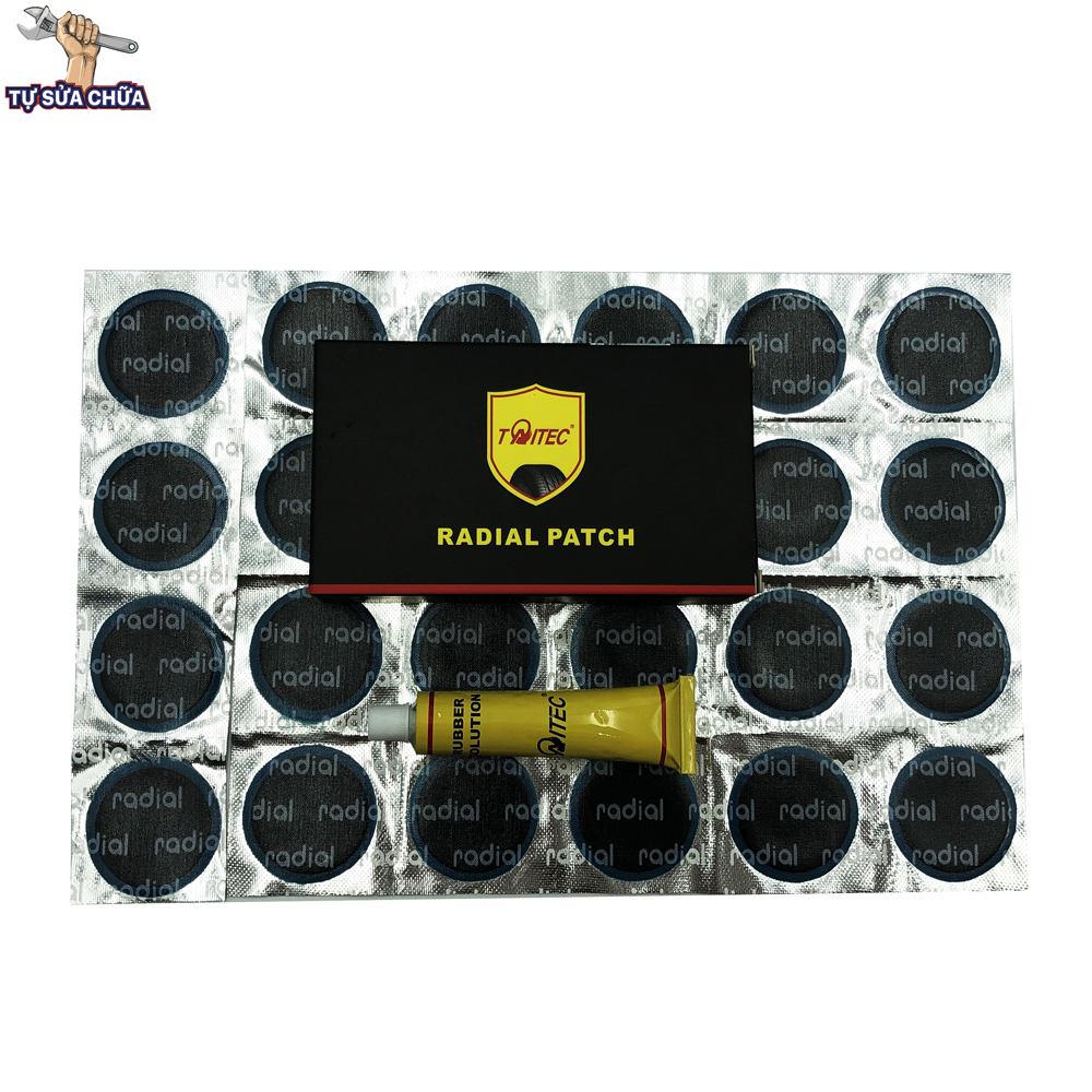 Miếng vá lốp radial hình oval Taitec kích đường kính 42mm R-42 (hộp 24 miếng vá + tuýp keo)