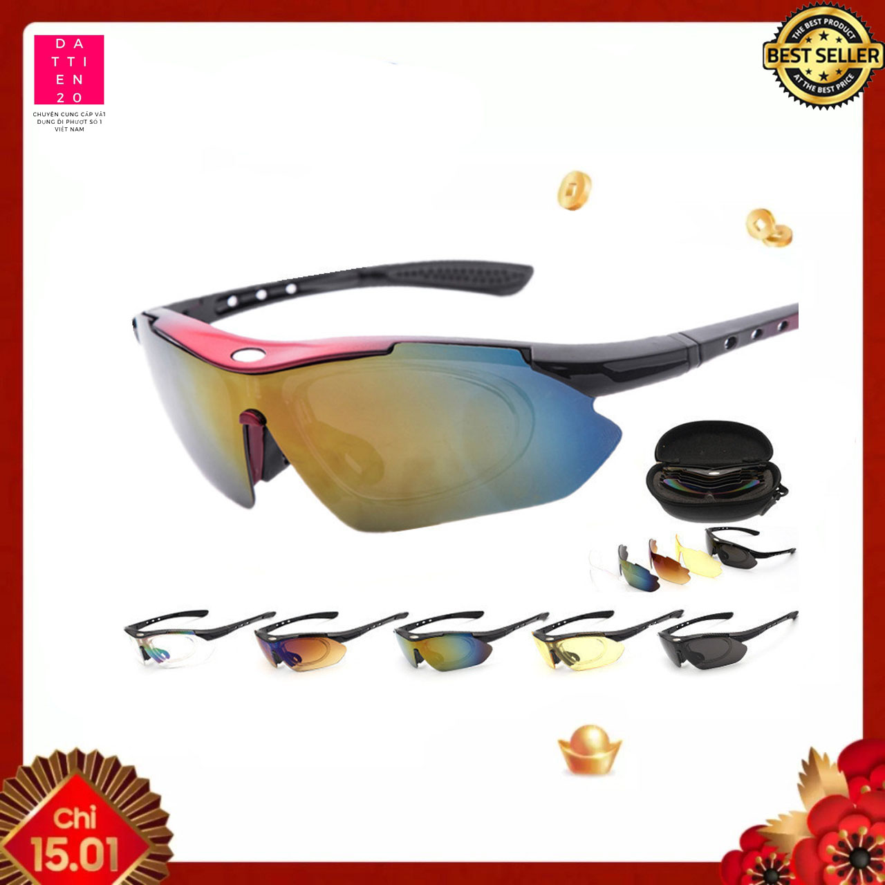 BỘ KÍNH THỜI TRANG THỂ THAO 5IN1 CHỐNG TIA UV