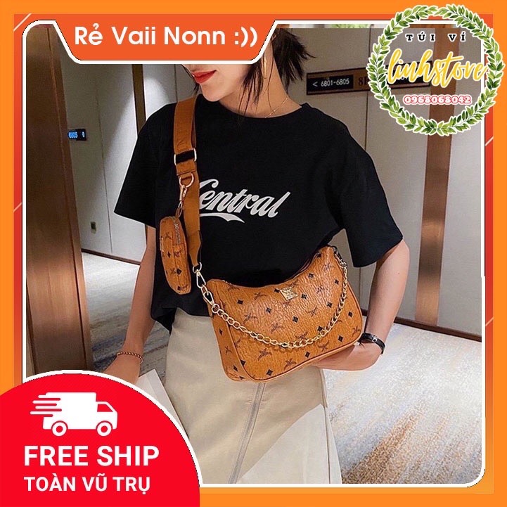 Túi đeo chéo nữ hottren 2021, phong cách thời trang hàn quốc set bộ 2 túi+ví