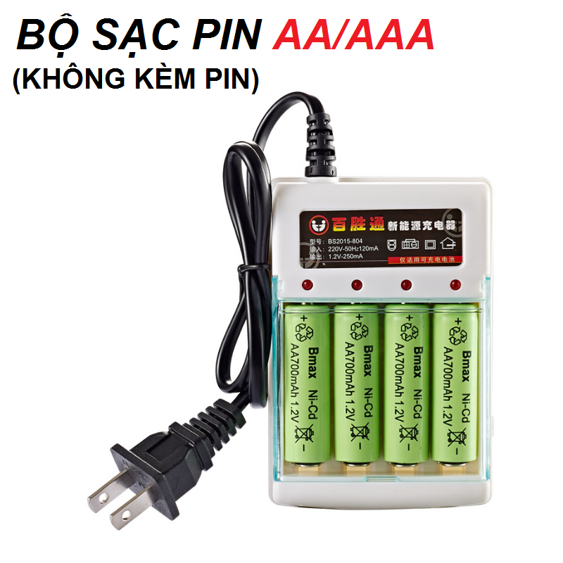 Bộ sạc pin 1.2v aa/aaa sạc đồng thời 4 pin