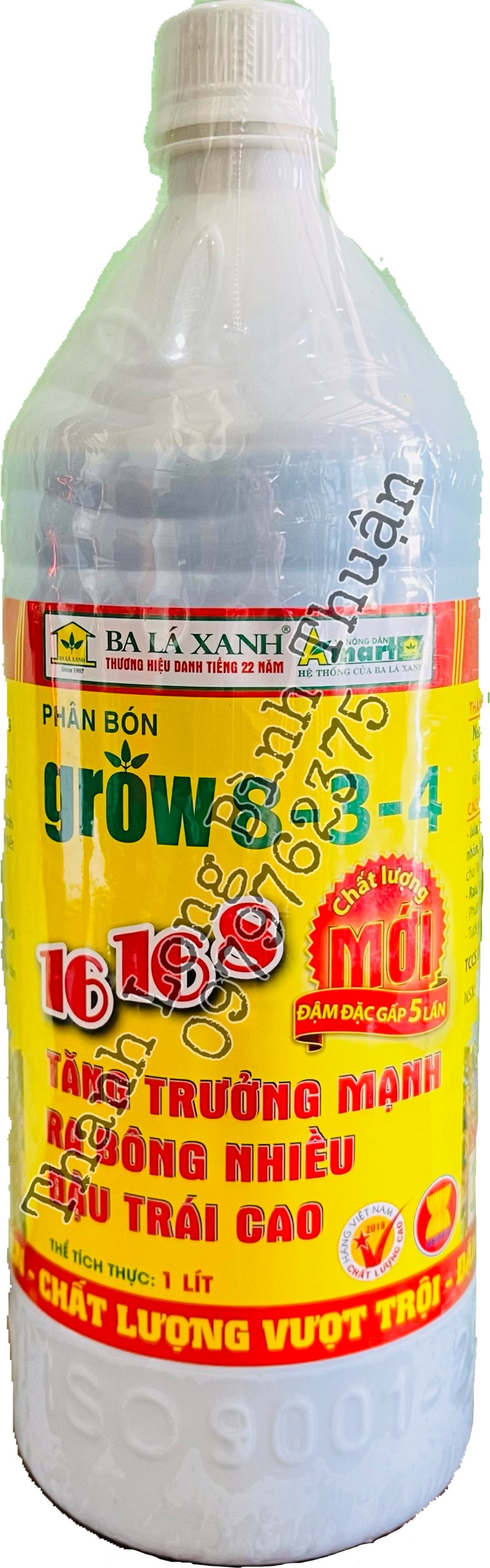 Phân Bón Grow - Ba Lá Xanh (8 - 3 - 4) Đậm đặc gấp 5 lần - Chai 1 lit