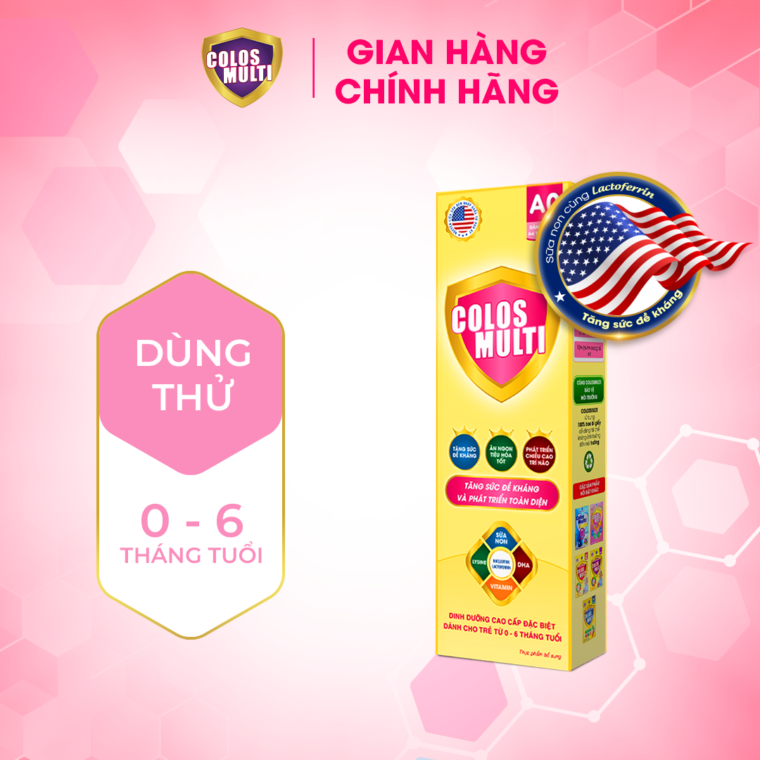 [ HỘP DÙNG THỬ] Sữa bột Colosmulti A0 hộp 2 gói x 14g hỗ trợ tăng cường sức đề kháng cho trẻ