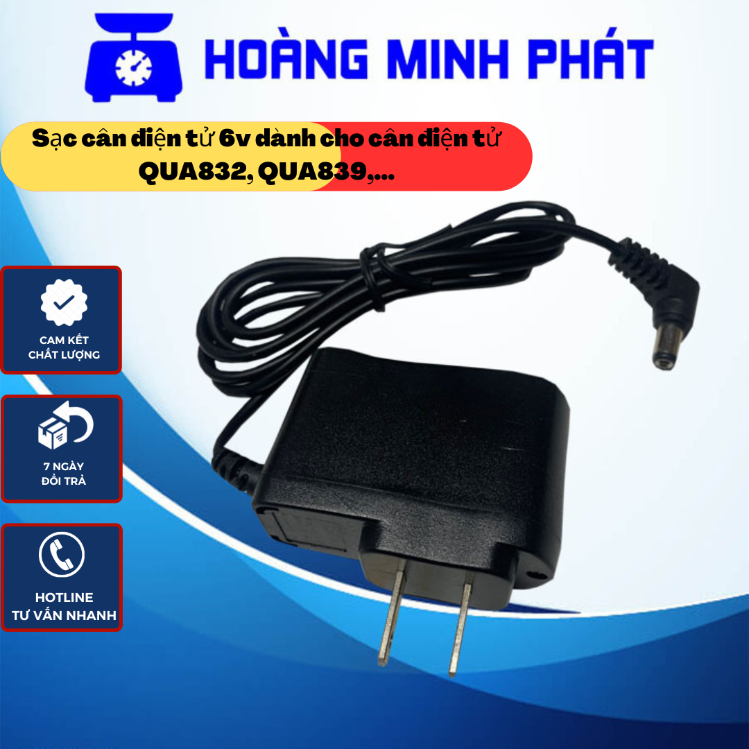Sạc cân điện tử 6V, củ sạc cân tính tiền điện tử 6v dành cho cân điện tử qua832, qua839