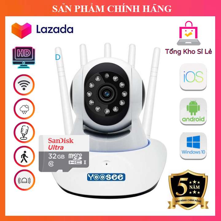 CAMERA WIFI CAMERA IP CAMERA YOOSEE 5 RÂU 2022 YOOSEE 3.0MPX 1080P GIÁM SÁT NGÀY ĐÊM XOAY 360 ĐỘ GHI ÂM , ĐÀM THOẠI , BÁO ĐỘNG LƯU Ý CÓ 2 MÃ: KÈM THẺ VÀ KHÔNG THẺ