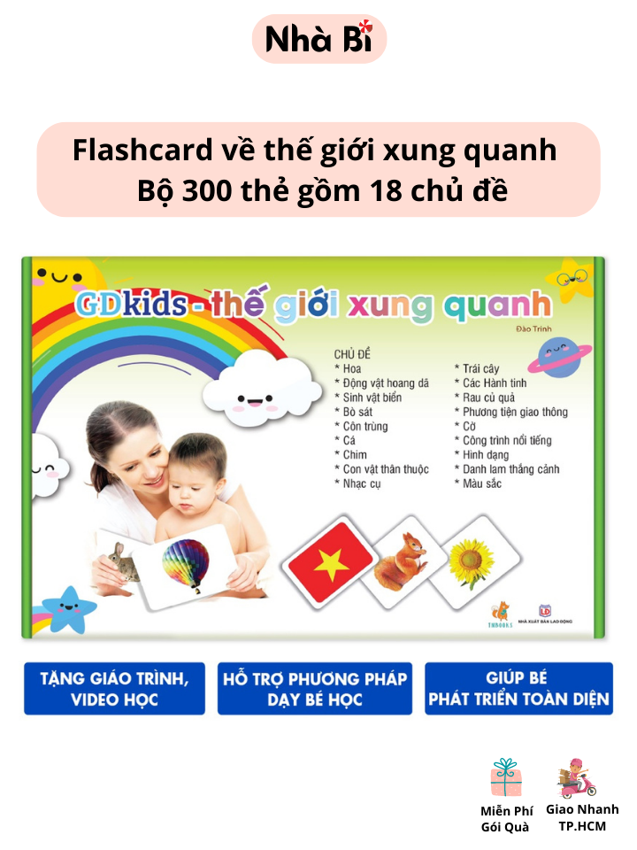 Flashcard Glenn Doman Bộ chuyên sâu GDKIDS- Thế giới xung quanh 300 thẻ TN