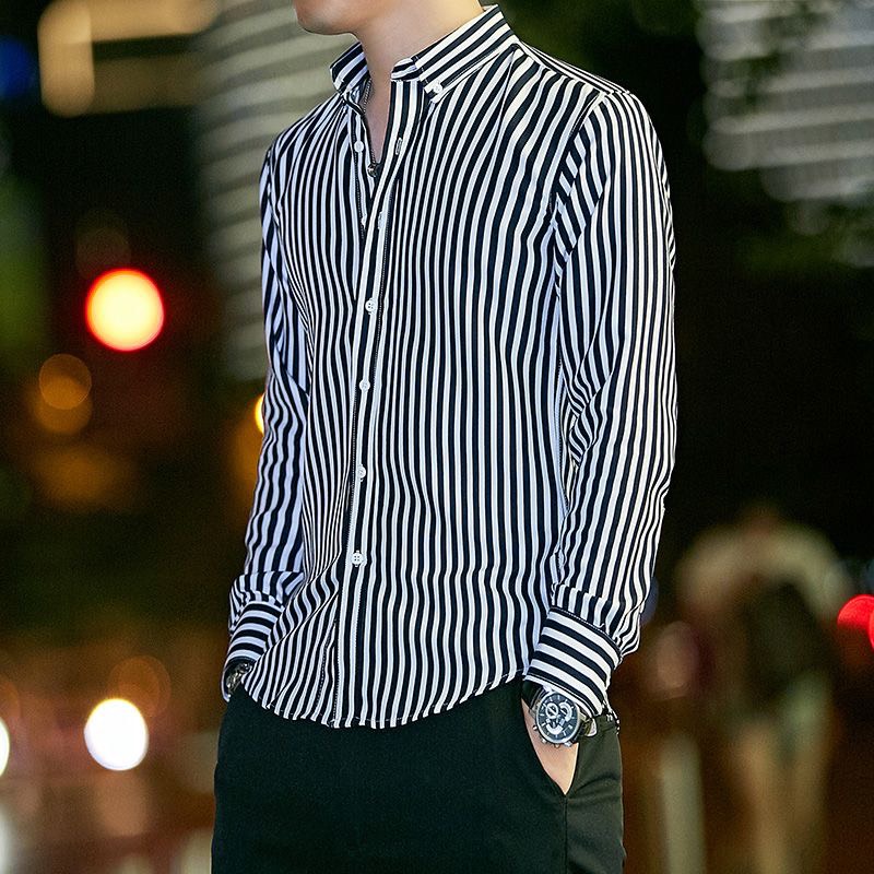 Áo sơ mi, áo sơ mi kẻ nam, kiểu dáng trẻ trung thời trang, phom áo trẻ, vải lụa mềm mịn mát