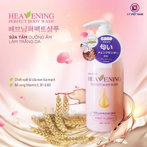 Sữa tắm dưỡng ẩm làm trắng da toàn thân Heavening perfect 750ml - Hàng nội địa Hàn Quốc