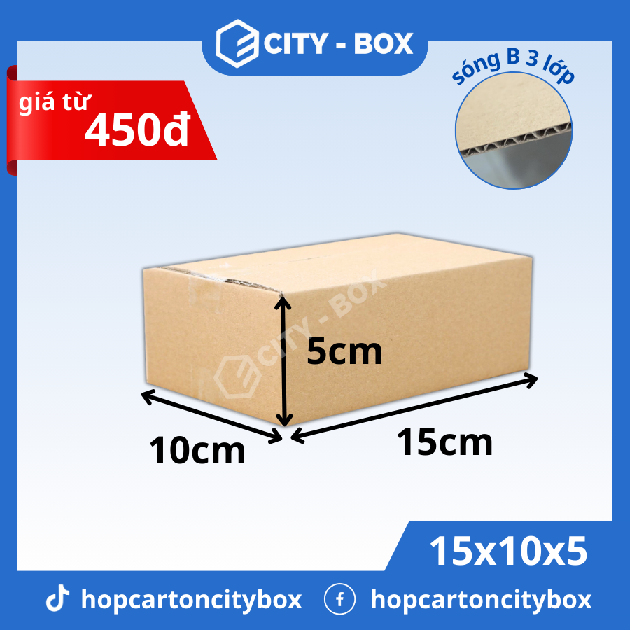 Set 10 hộp carton 15x10x5 - hộp ship cod 155