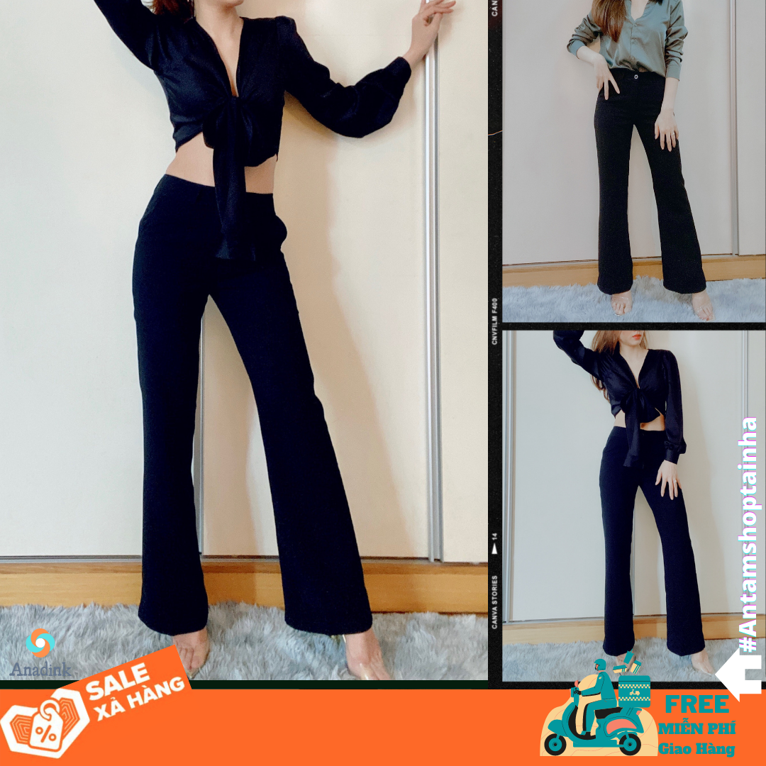 [HCM]( Sale Xịn) Quần Tây Ống Loe Không Xẻ Chất Vải Tuyết Mưa Mềm Mịn Chuẩn Form.