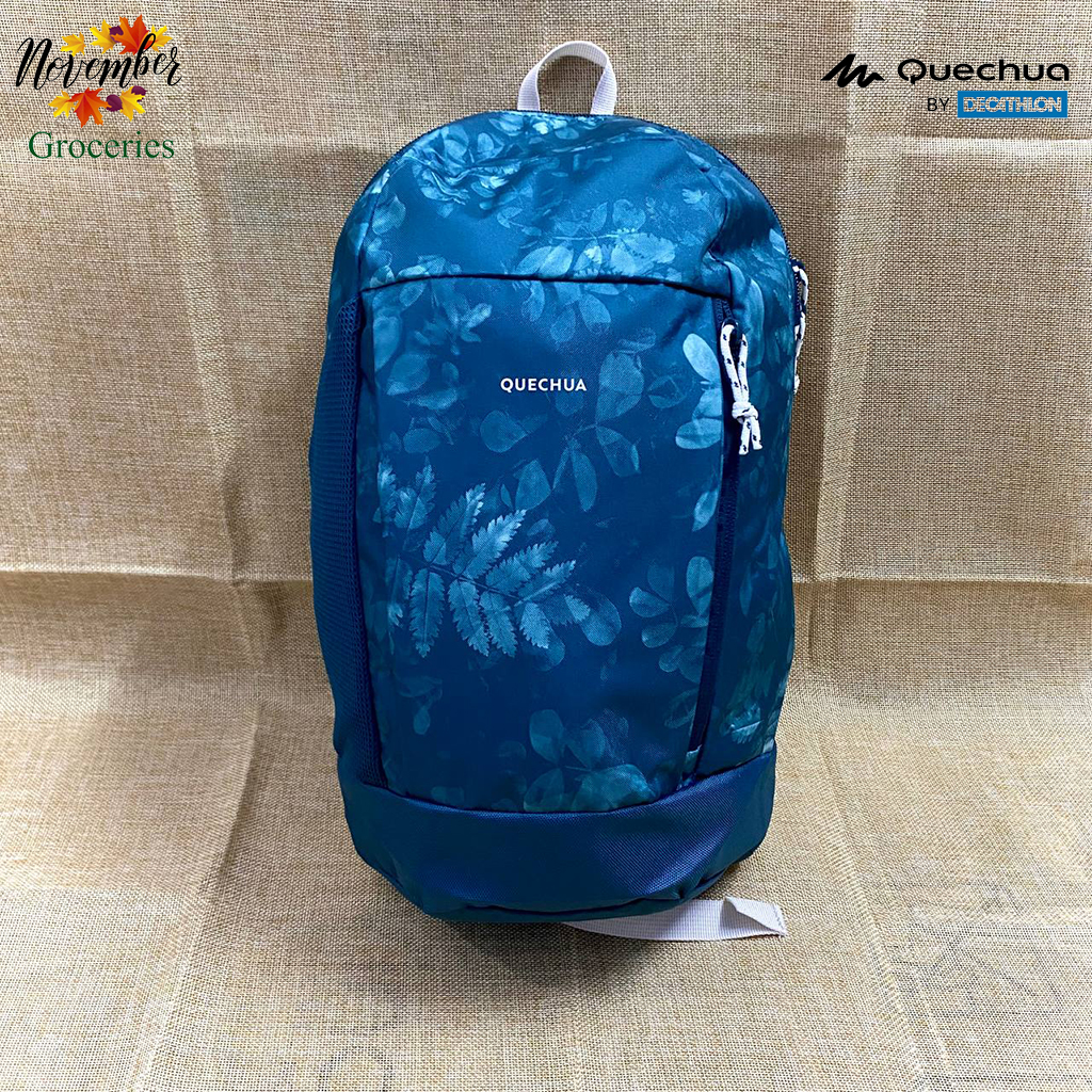 Balô đi bộ/ hiking quechua arpenaz nh100 10l– xanh họa tiết thoải mái/ thân thiện với môi trường/ nhiều ngăn/ bền tối đa