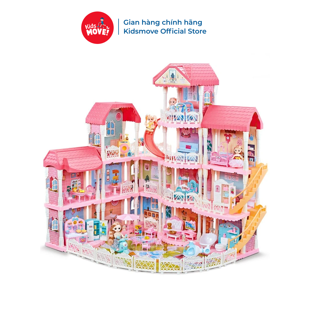 Nhà búp bê cỡ lớn cho bé gái CASTLE VILLA bộ 4 tầng