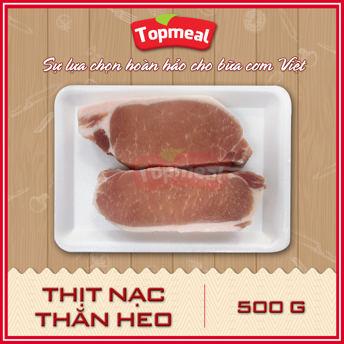 Giao nhanh HCM - [Giảm 50k phí Ship cho đơn 300k + Voucher 20k] - Thịt nạc thăn heo (500g) - Thích hợp với các món nướng, chiên, áp chảo, kho,...