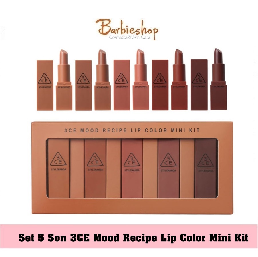 Set 5 son 3ce mood recipe lip color mini kit