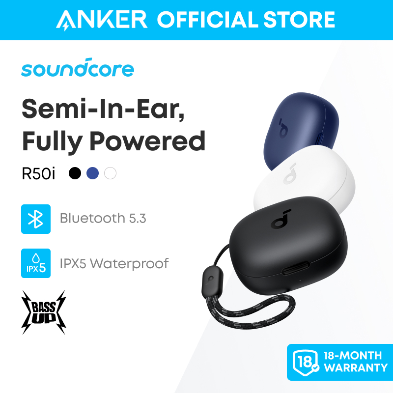 Tai nghe bluetooth soundcore R50i P20i siêu nhỏ gọn | Tai nghe không dây | 30 giờ phát nhạc | Chống nước IPX5