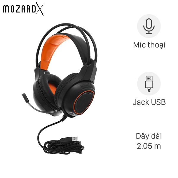 Tai nghe chụp tai gaming mozardx ds902 7.1 đen
