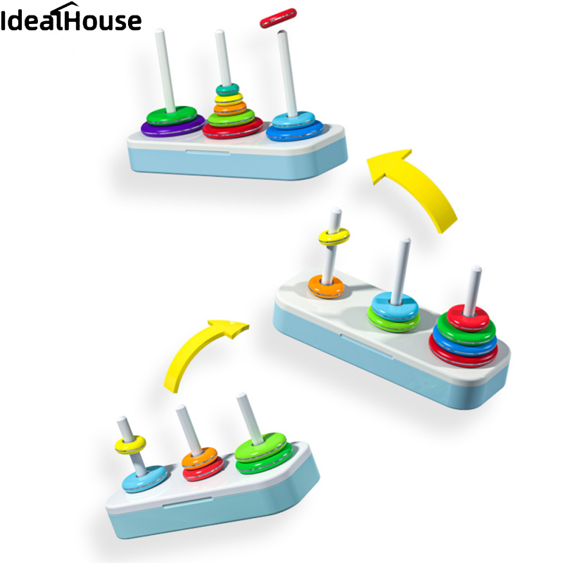 IDealHouse Fast Delivery Qiyi Rainbow Stacking Ring Tower Toys Children Early Education Teaching Aids Gifts For Boys Girls【cod】
