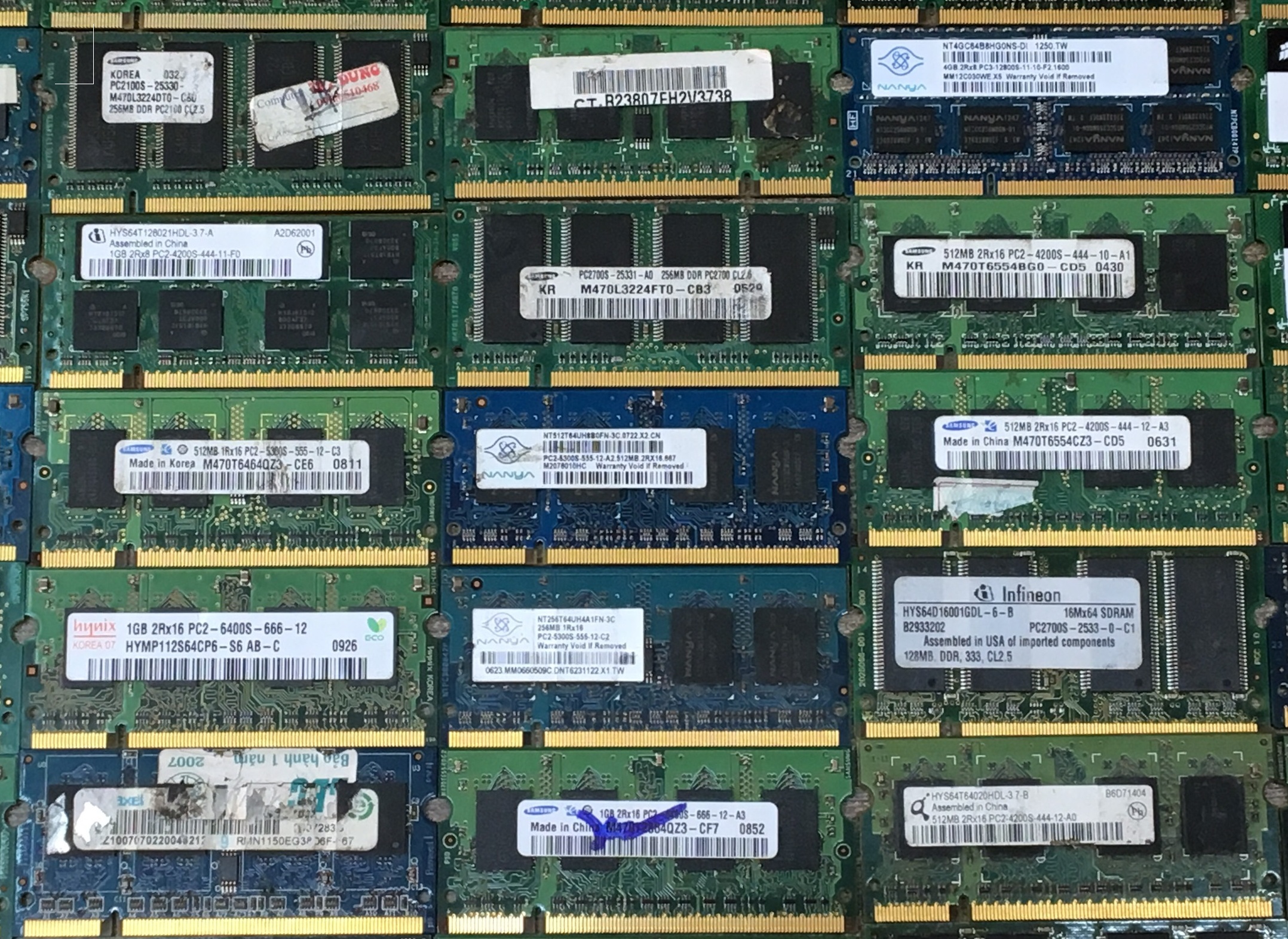 Ram laptop, pc cũ hỏng giá bèo
