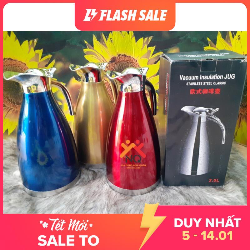 Bình 2 Lít Chân Không Bình Pha Trà Pha Cà Phê Đựng Nước SUS Inox 304 giadungnghiquan