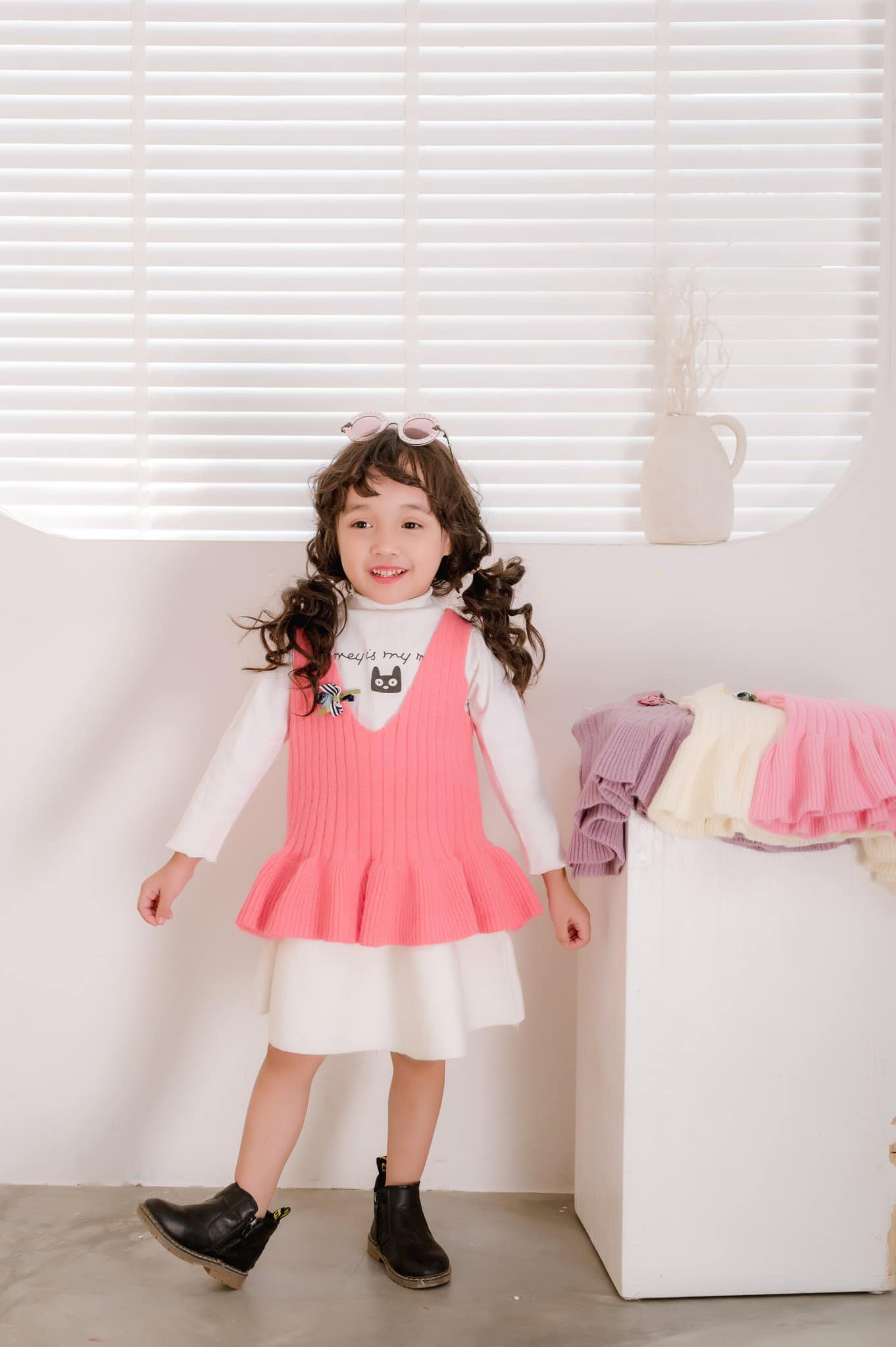 áo gile len cho bé gái 7-17kg