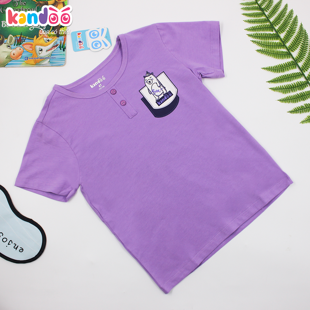 [SIÊU SALE SIÊU SỐC 3 NGÀY] Áo T-shirt bé trai KANDOO-DBTS1711- màu tím hoa cà, thoải mái hoạt động,chất cotton cao cấp mềm mịn, thoáng mát