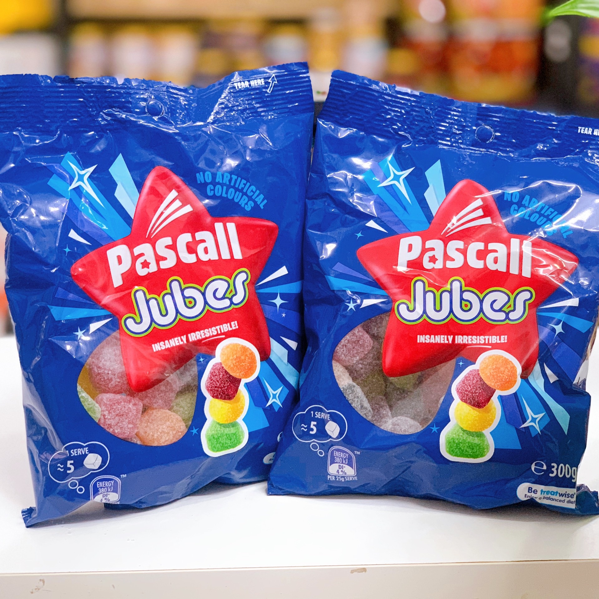 Kẹo dẻo trái cây phủ đường Pascall Jubes gói 300GR