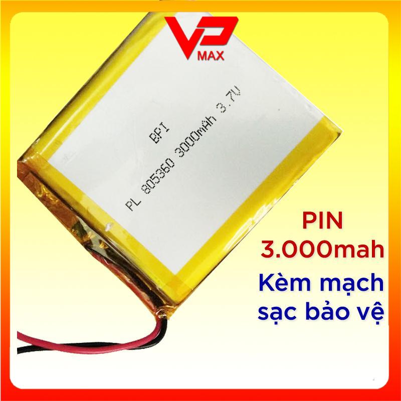 ♨️FREESHIP ♨️ Pin sạc Lipo Polymer 3.7 4.4V 3.000 mah kèm mạch sạc tự ngắt khi đầy dùng gắn pin sạc dự phòng đồ chơi đèn máy tính bảng .... - VPMAX