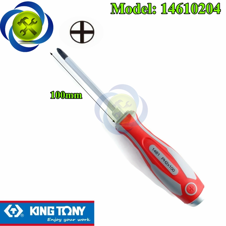 Vít đóng bake ph2 kingtony 14610204 dài 100mm cán cao su