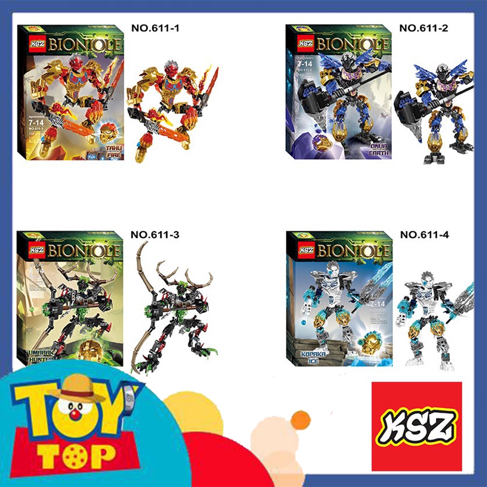 Đồ chơi lắp ráp robot dạng Bionicle No. 611 xếp hình chiến binh Onua chiến giáp Tahu