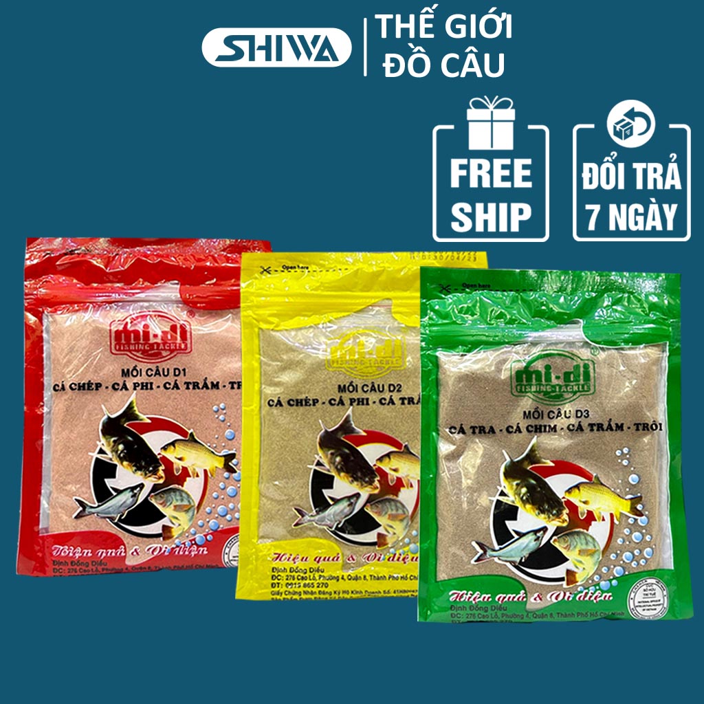 Cám Câu Cá Tổng Hợp D1 D2 D3 - Mồi Câu Cá Tra, Cá Chim, Cá Chép, Cá Rô Phi, Cá Chẽm, Cá Lóc - Đồ Câu SHIWA