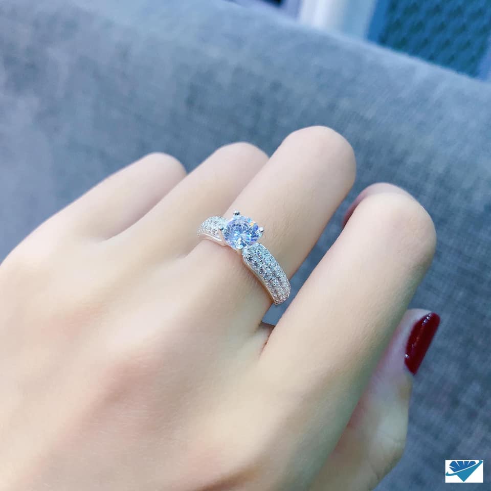 Nhẫn bạc thật nhẫn nữ đính đá mẫu mới cực đẹp ms09 - Nhẫn JQN bạc chuẩn, ảnh thật, chất lượng tốt