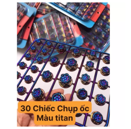 Bộ 30 chụp ốc titan màu lắp cho đèn xe máy cực đẹp hàng đầu Việt Nam
