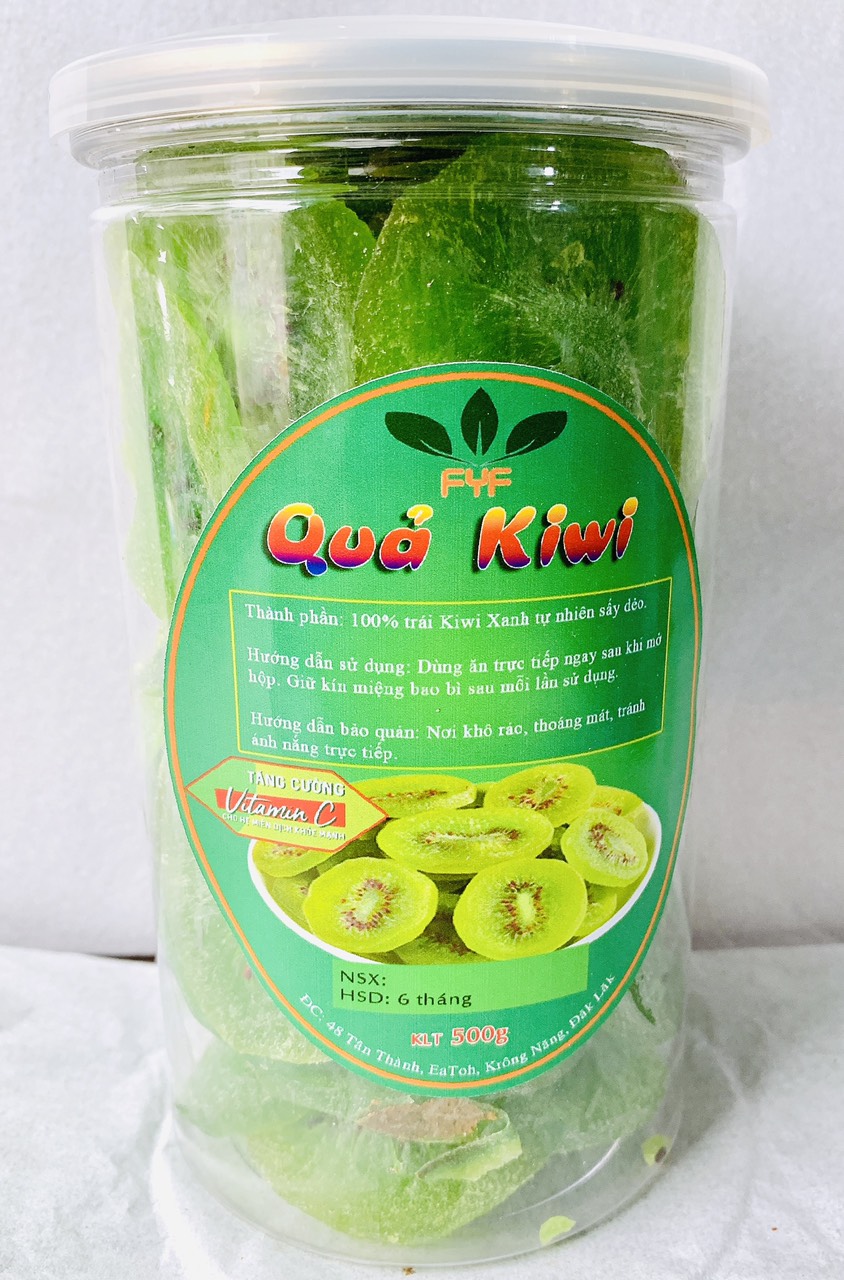 Kiwi sấy dẻo đà lạt mứt kiwi xanh ngon dai chuẩn vị tự nhiên 500g