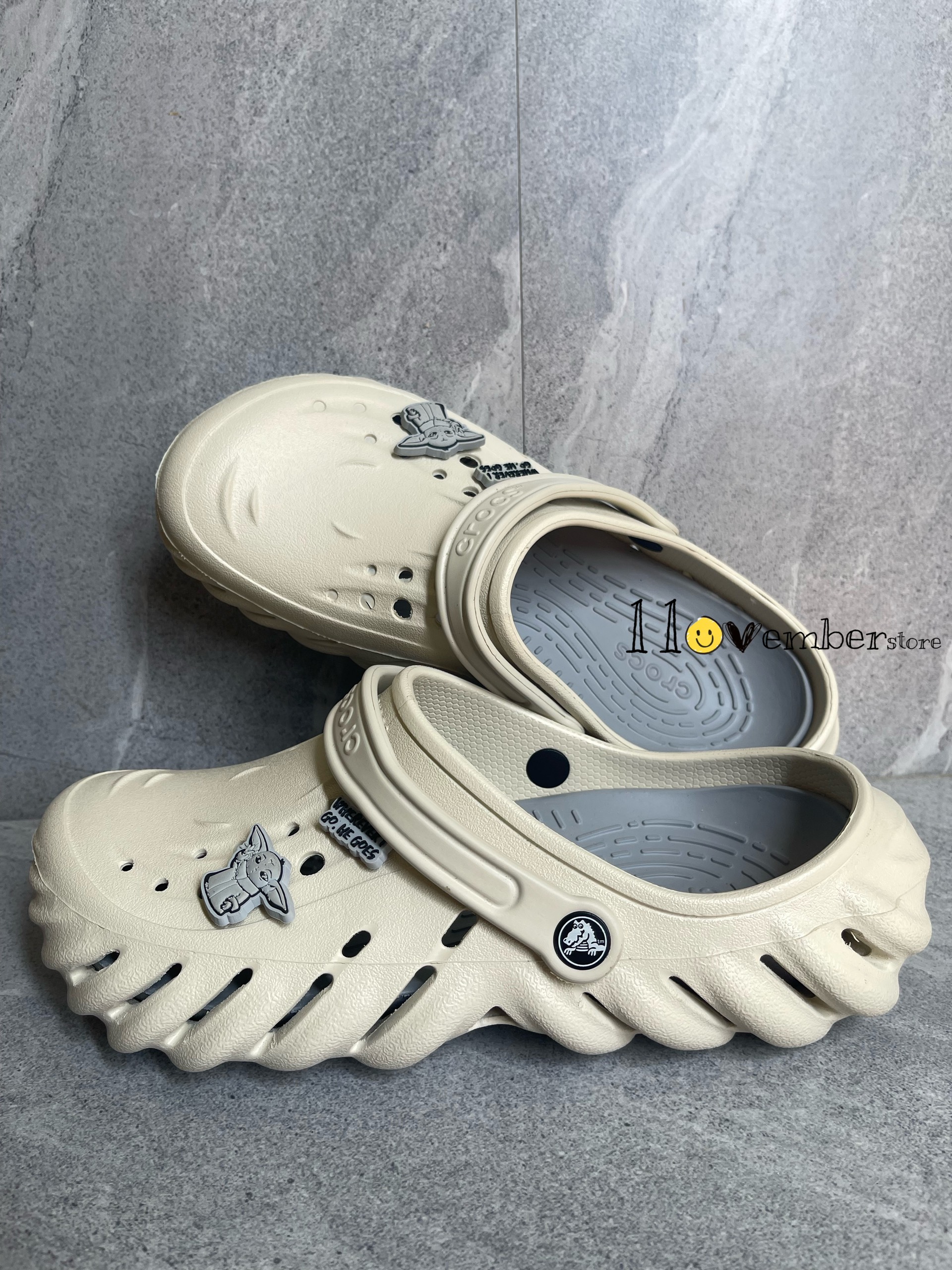 [CHÍNH HÃNG - CẮT LỖI]-GIÀY DÉP SỤC NAM NỮ (CLOG ECHO CROCS CROSS UNISEX), ÊM, NHẸ, BỀN, TẶNG 6 JIBB