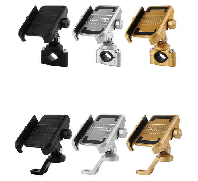 Giá đỡ điện thoại cnc gắn chân gương xe máy motowolf