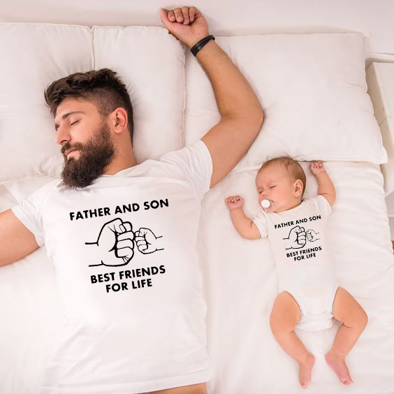 2025 Năm Mới Cotton Cổ Tròn Tay Ngắn T Áo Thun father and son best friend for life  Ngày Của Cha Con T Áo Sơ Mi Phong Cách Hàn Quốc Thời Trang Giản Dị Lễ H