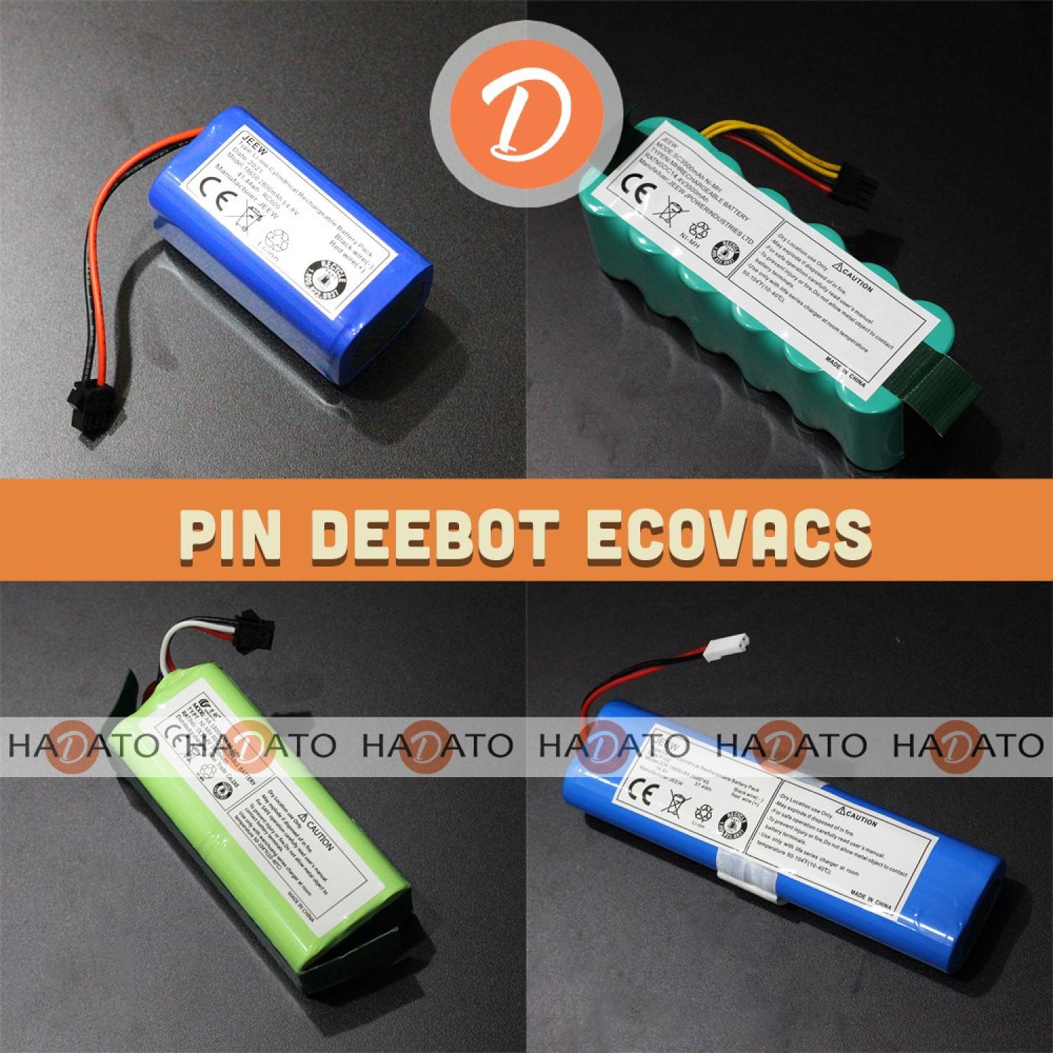 Pin robot hút bụi thay thế cho các robot deebot ecovacs, xiaomi, liectroux ilife