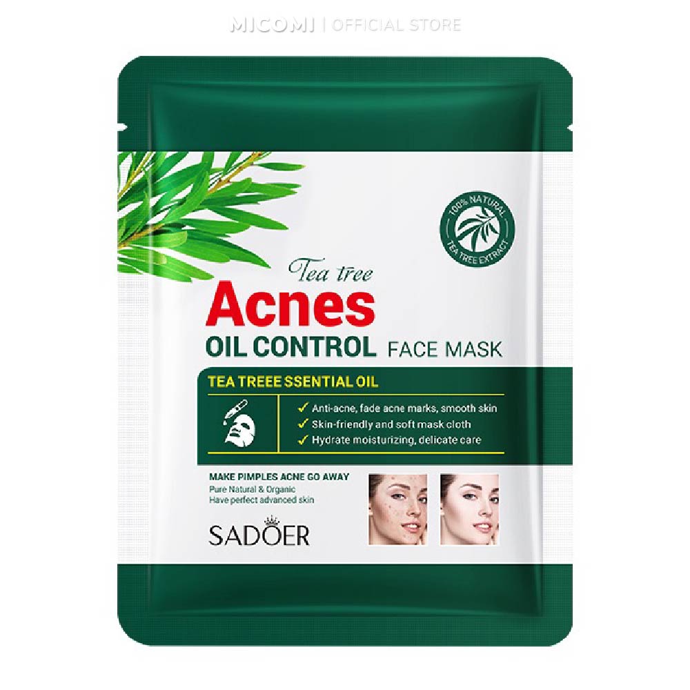 COMBO 10 Mặt Nạ Tràm Trà Giảm Mụn Mờ Thâm Acnes Tea Tree Hỗ Trợ Kiềm Dầu Cấp Ẩm Dưỡng Trắng Da Mask Giấy Đắp Mặt MICOMI Cosmetics