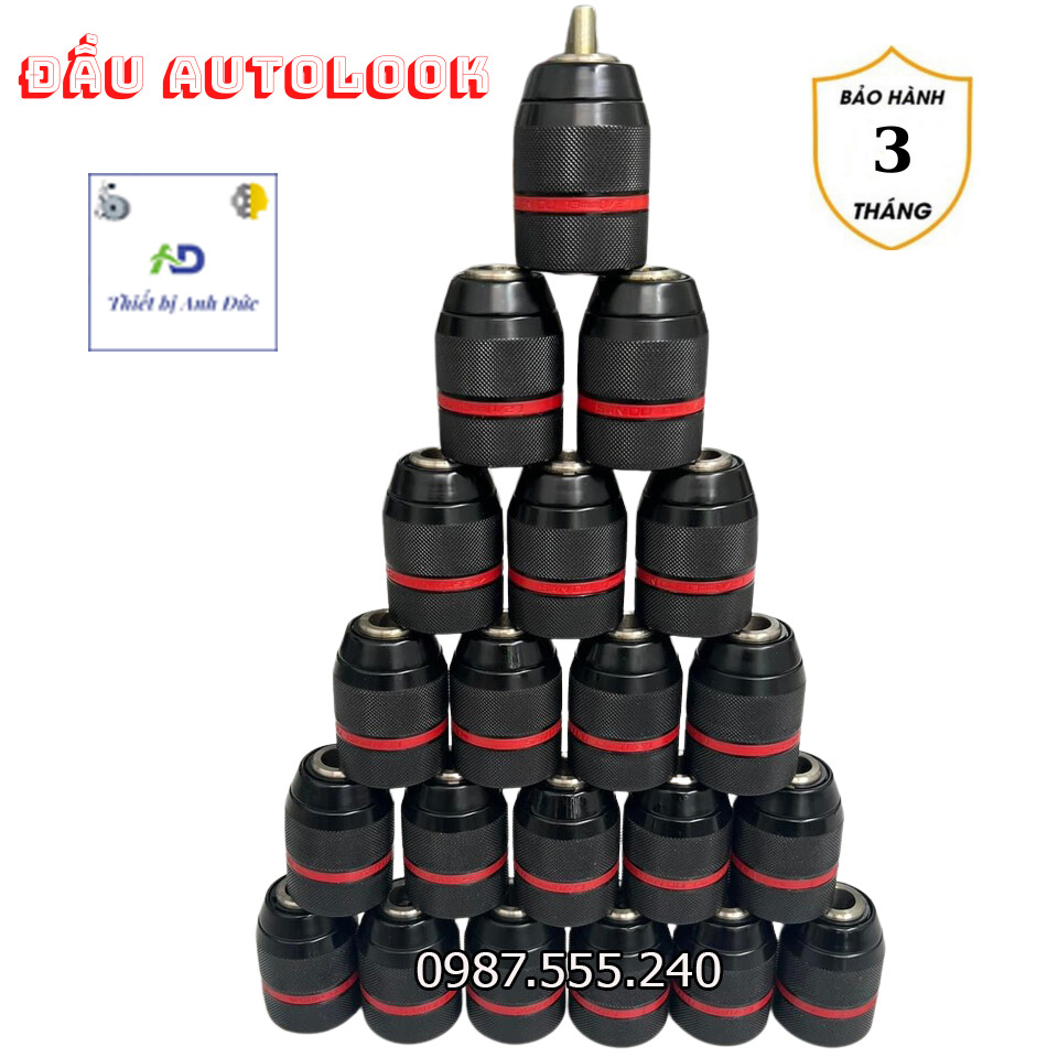 Đầu kẹp mũi khoan autolook 10mm,13mm cao cấp, viền đỏ