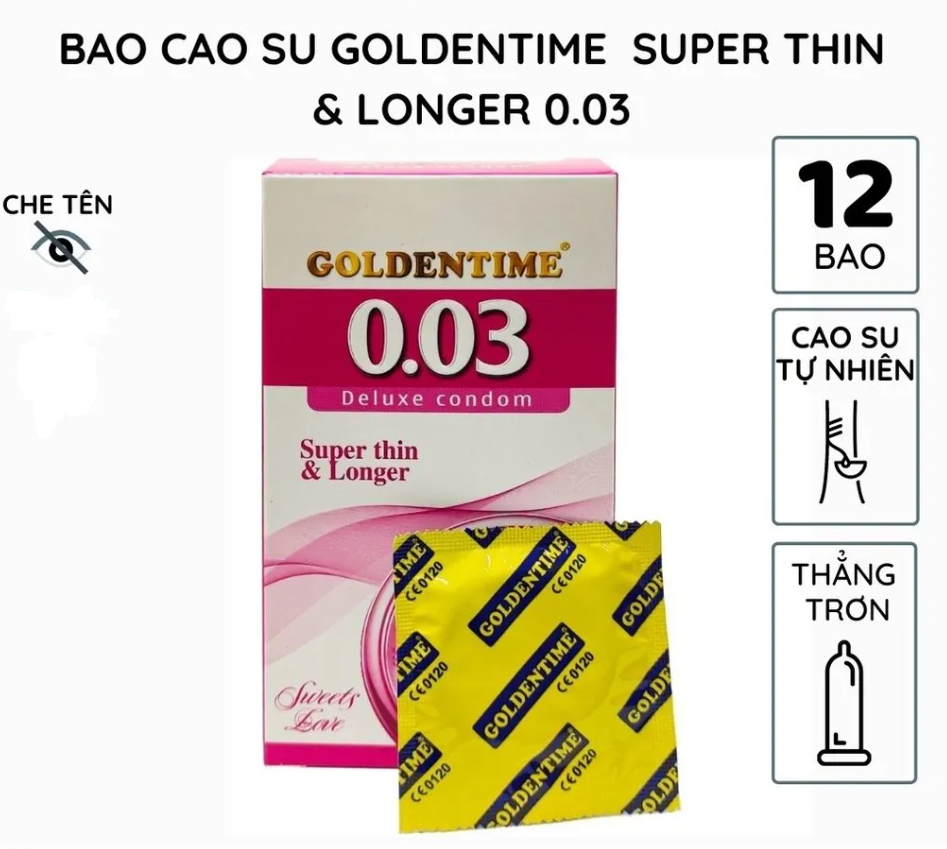 Bao cao su golden time super thin hộp 10 chiếc