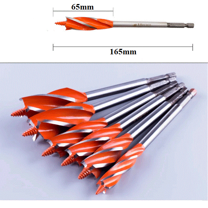 Combo 2 mũi khoan gỗ 4 cạnh chuôi lục giác loại tốt