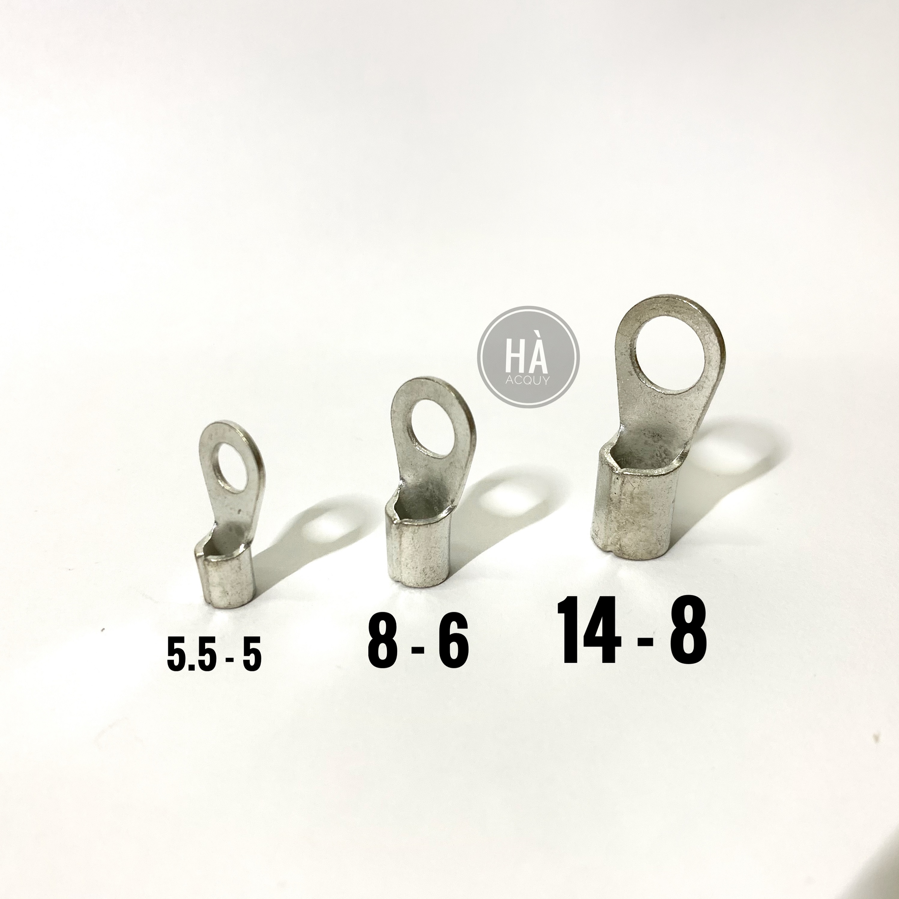 Đầu Cos Dây Điện Tròn Trần RNB bằng Đồng Xi loại Tốt - bịch 10 cái