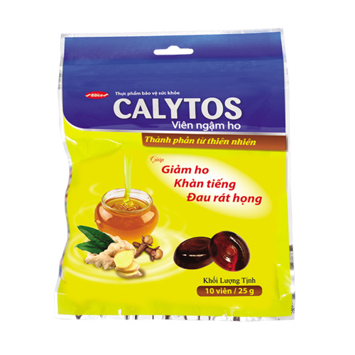 Kẹo ngậm ho thảo dược calytos túi 20 viên - dmc