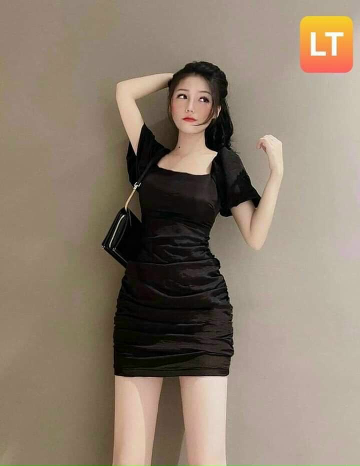 Video và ảnh thật váy đầm nữ body cổ vuông đan dây sau lưng