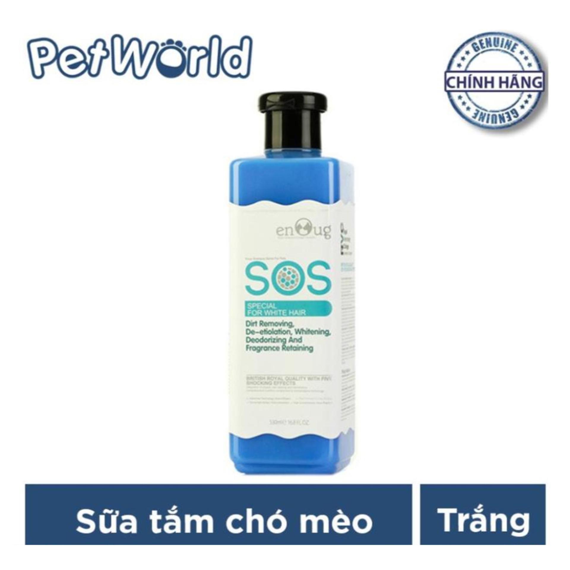 Sữa tắm SOS cho chó mèo lông trắng 530ml (Xanh dương)