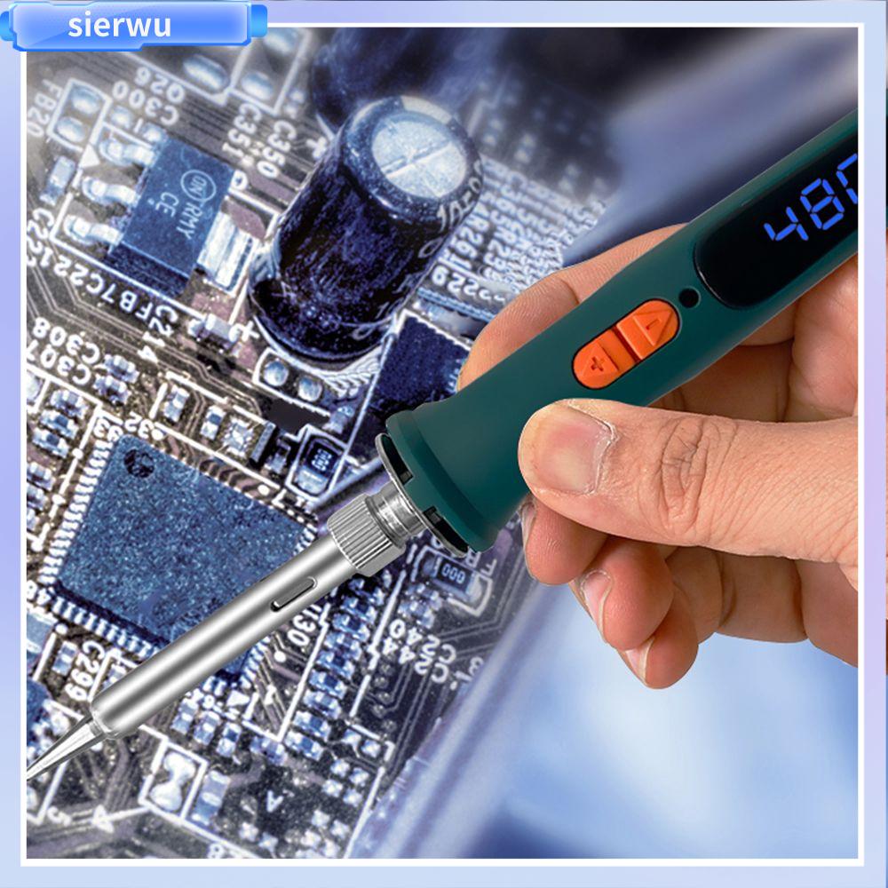 Sierwu 120w nội bộ nhiệt 200-600 degreec lcd hiển thị kỹ thuật số điện hàn sắt nhiệt độ không đổi hàn phụ kiện hàn công cụ