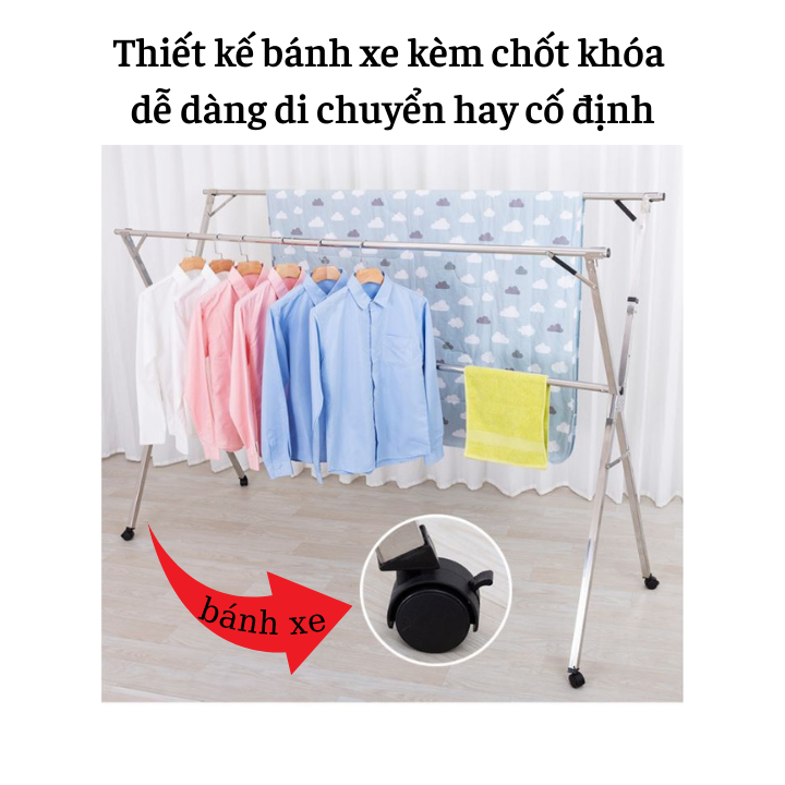 Giá Phơi Quần Áo Gấp Gọn Thông Minh Hình Chữ X, Giàn Phơi Đồ Inox, Sào Phơi Đồ Đa Năng Giá Rẻ, Cây Treo Đồ Tiết Kiệm Diện Tích Cho Hộ Gia Đình Trung Cư