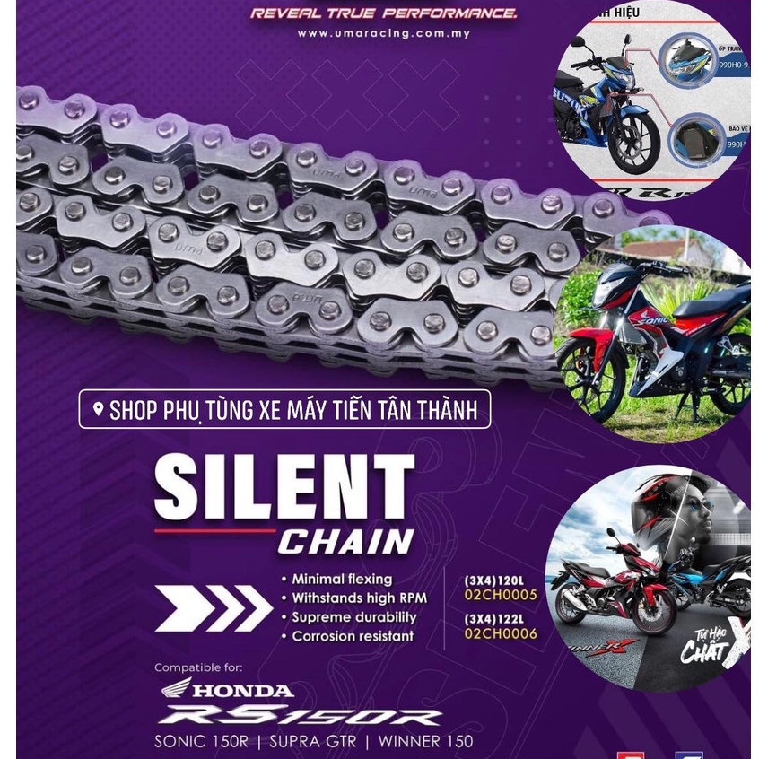 SÊN CAM UMA RACING  (CAO CẤP) 120/122 MẮT CHO WINNER / SONIC / RAIDER FI