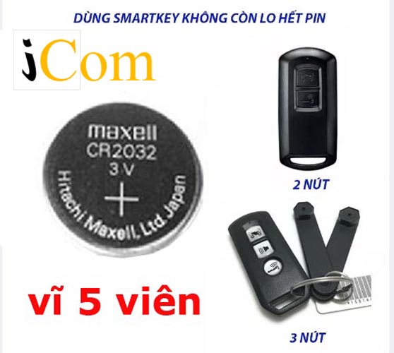 Pin smartkey Honda SH, Vision, Airblade, Lead Chính Hãng Japan